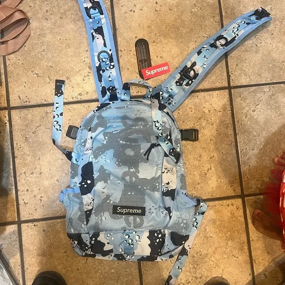 Supreme SS20 Backpack Condura Camo Mint Blue Clip On Tactical Bag Zipper Mesh - Picture 4 of 4